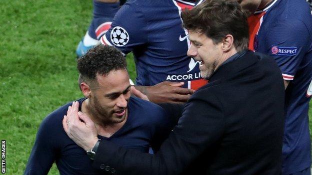 Neymar and Mauricio Pochettino