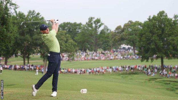 US PGA Championship: Rory McIlroy holds one-shot lead at Southern Hills