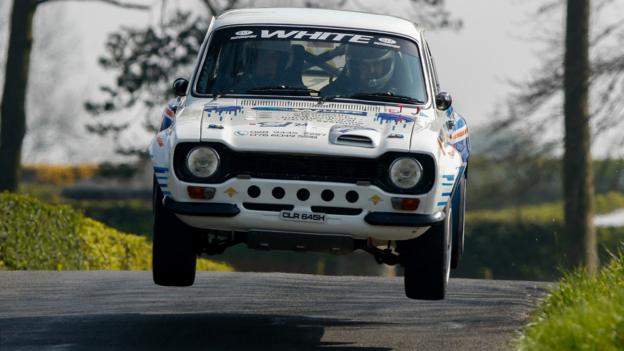 19th April 2019, Antrim, Northern Ireland; Irish Tarmac Rally Championship 3rd Round, day 1; Keith White and Paul Hughes (Ford Escort mk1) finish the day in a superb 12th place overall (Photo by Graham Service/Action Plus via Getty Images)