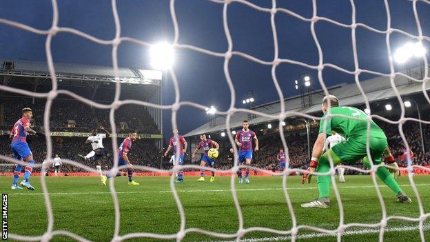 Sadio Mane's goal, his fifth in succession against Palace, hit both posts before spinning over the line
