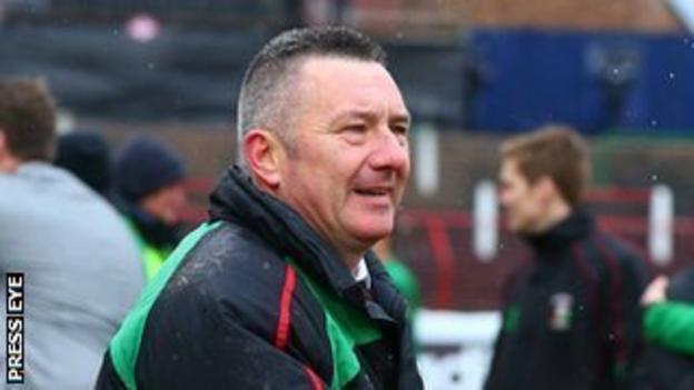 Eddie Patterson led his Glentoran side to a second Irish Cup triumph in three years in May