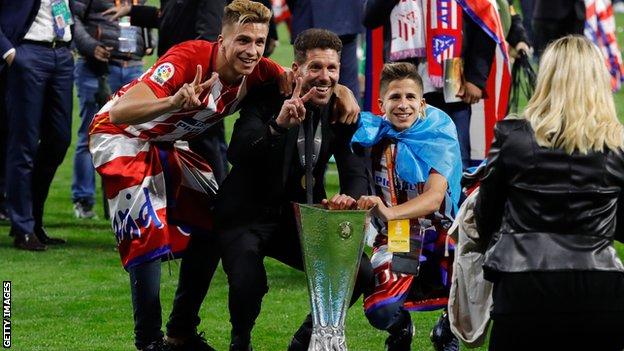 Diego Simeone with his three sons