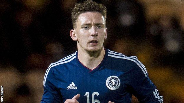 Callum McFadzean in action for Scotland U21