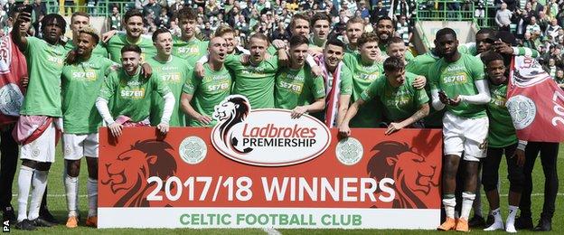 Celtic celebrate their title win