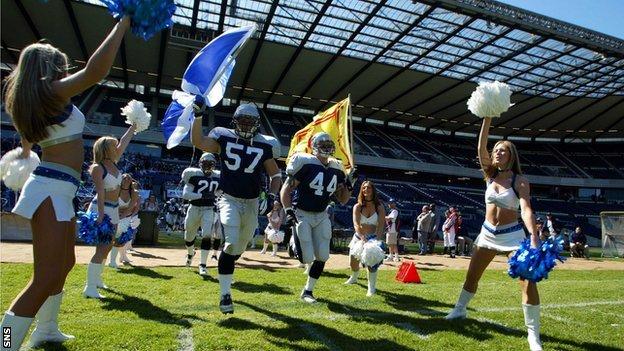 Murrayfield hosts the Scottish Claymores against Frankfurt Galaxy in 2002