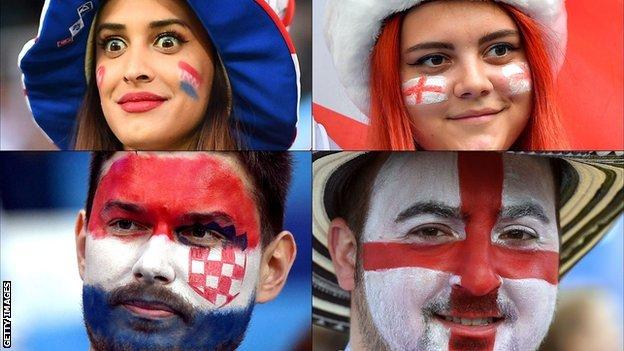 Croatia and England fans