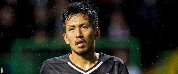 Astra Giurgiu midfielder Takayuki Seto