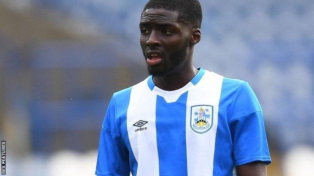 Mustapha Olagunju made his Huddersfield debut on 9 January in their FA Cup third round home defeat by Plymouth Argyle