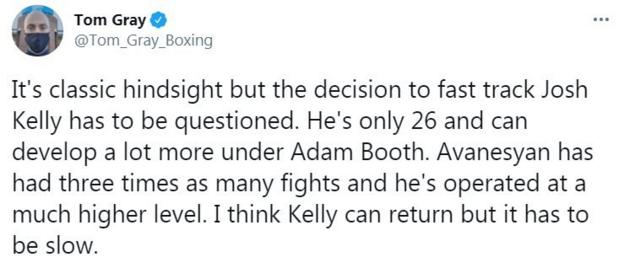 Ring Magazine editor Tom Gray hopes Kelly takes his time on the comeback trail