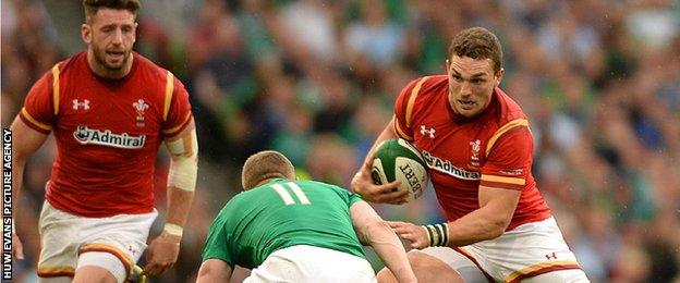 George North takes on the Ireland defence in Dublin