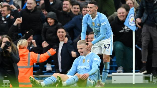 Erling Haaland and Phil Foden celebrates