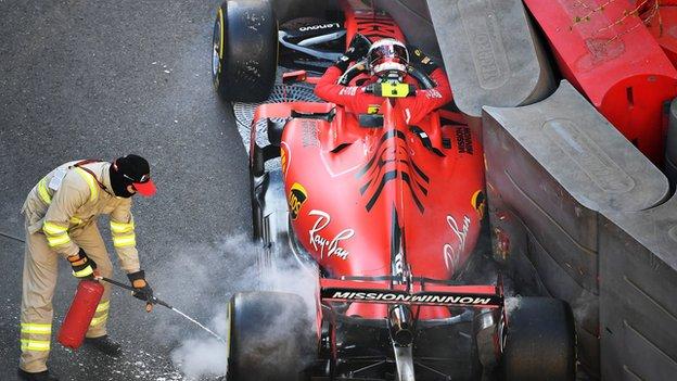 Azerbaijan Gp Valtteri Bottas On Pole After Charles Leclerc Crash Bbc Sport