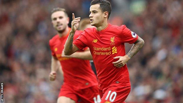 Philippe Coutinho started 31 Premier League games and scored 13 goals for Liverpool last season