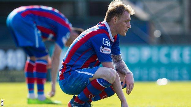 Inverness Caledonian Thistle's Carl Tremarco looks despondent after defeat by St Johnstone
