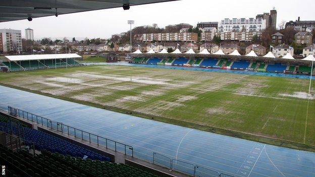Glasgow Warriors' waterlogged Scotstoun Stadium pitch