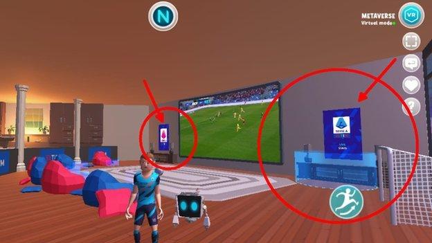 Image of Serie A game being watched in the metaverse