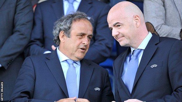 Michel Platini and Gianni Infantino