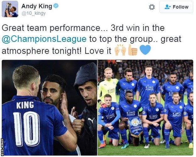 Andy King tweet