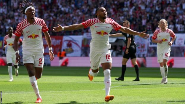 Christopher Nkunku celebrates