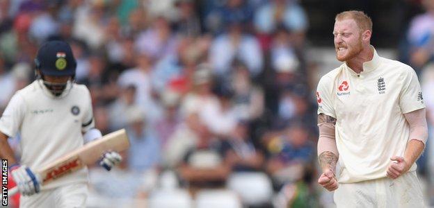 Ben Stokes shows signs of frustration