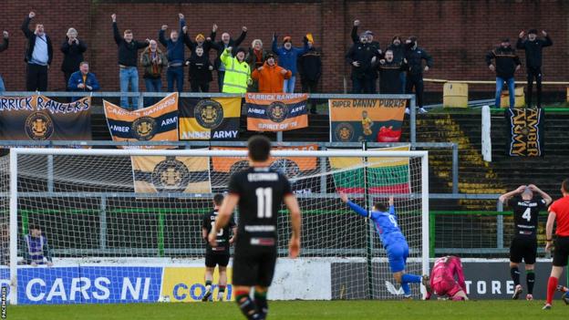 Curtis Allen scores against former club Glentoran