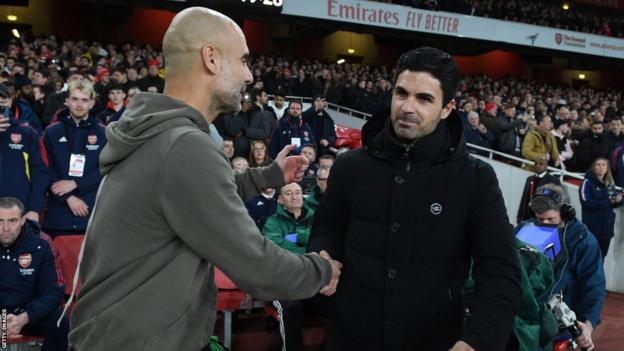 Pep Guardiola and Mikel Arteta