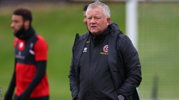 Sheffield United manager Chris Wilder during training