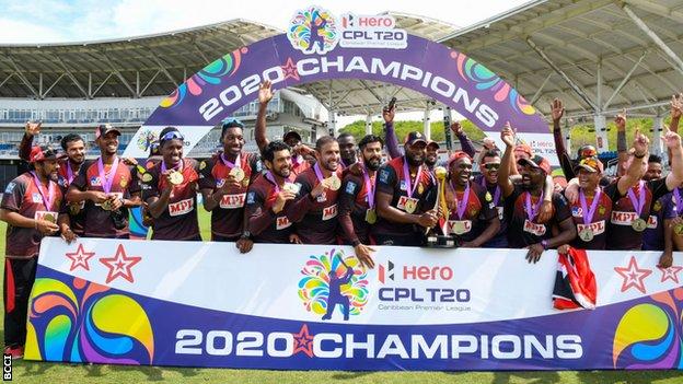 Trinbago Knight Riders célèbre sa victoire en Premier League des Caraïbes 2020
