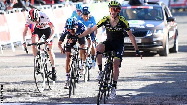Britain's Adam Yates wins stage three