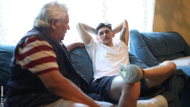 Harley Windsor and father Peter Dahlstrom (left)