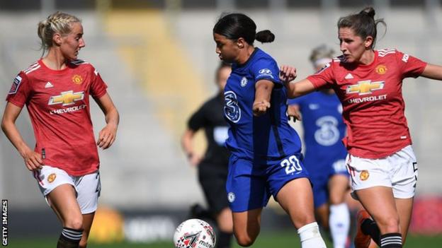 Chelsea's Sam Kerr opened the scoring when they faced Manchester United in September, while Leah Galton levelled for the Reds