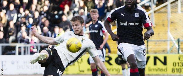 Alex Fisher scores against Dundee