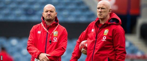 Gregor Townsend (L) and Steve Tandy (R) on Lions duty last summer