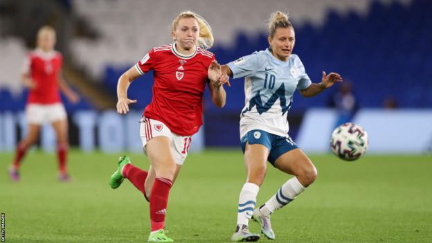 Dominika Conc playing against Wales