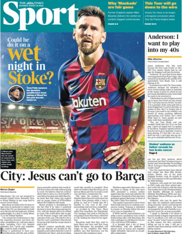 Saturday's back pages BBC Sport