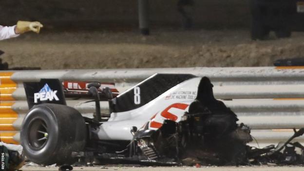 Grosjean crash