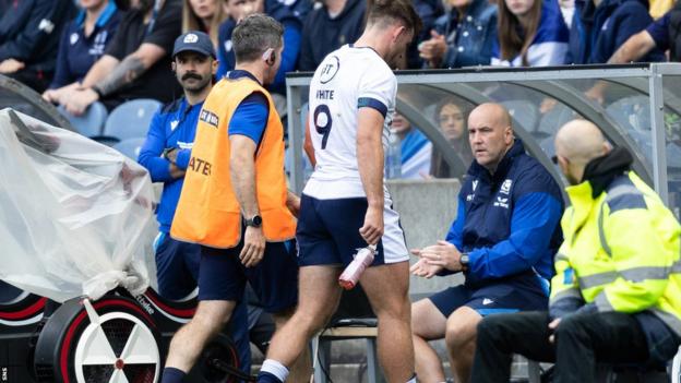 Scotland's Ben White was forced disconnected  injured earlier  half-time