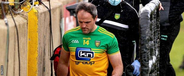 Donegal captain Michael Murphy was forced off with an injury after just five minutes