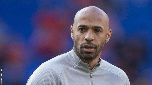 Thierry Henry coaching the Belgium national team