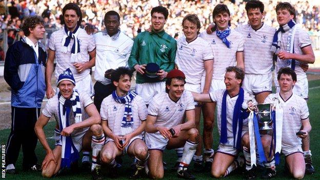Chelsea team for 1986 Full Members Cup final