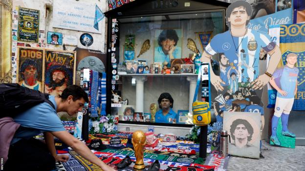 Diego Maradona shrine in Naples