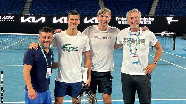 Djokovic on tennis court