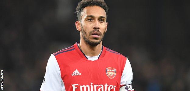 Pierre-Emerick Aubameyang in action for Arsenal