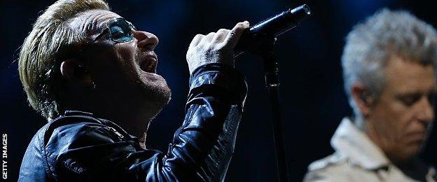 Bono sings