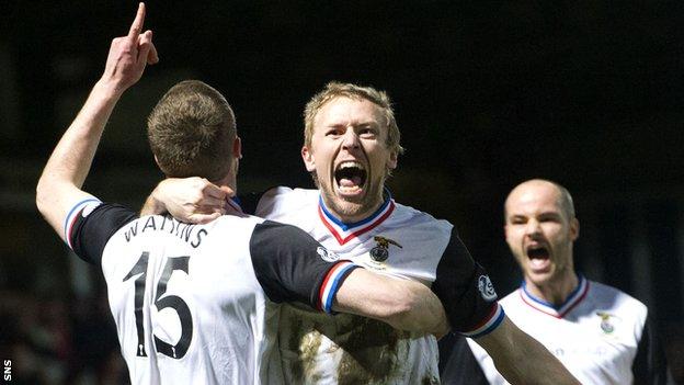 Richie Foran (centre) celebrates with Inverness Caledonian Thistle