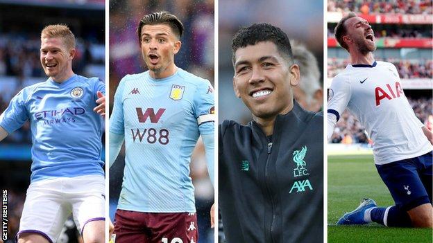 Kevin de Bruyne (Man City), Jack Grealish (Aston Villa), Roberto Firmino (Liverpool), Christian Eriksen (Spurs)