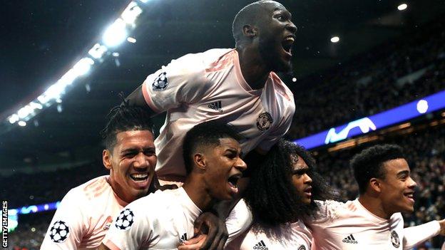 Man Utd players celebrating