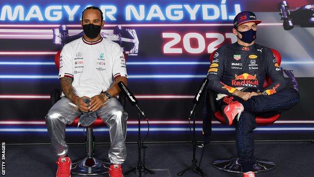 Lewis Hamilton and Max Verstappen