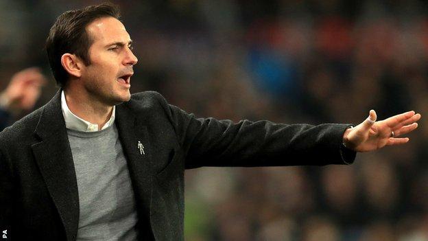 Frank Lampard on the touchline for Derby County