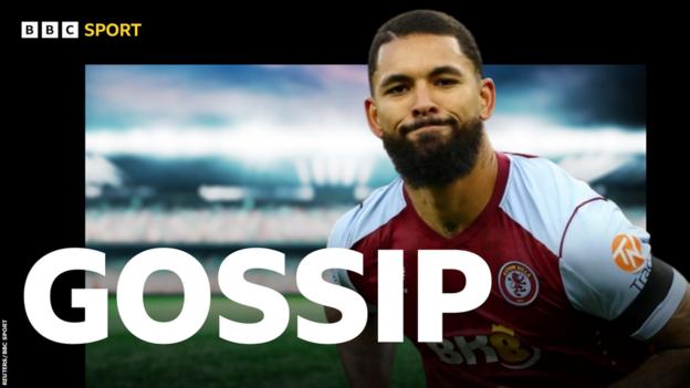 Douglas Luiz and the BBC Sport Gossip logo